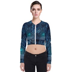 Trees Road Moonlight Avenue Long Sleeve Zip Up Bomber Jacket by Nexatart