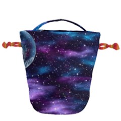 Background Space Planet Explosion Drawstring Bucket Bag by Nexatart