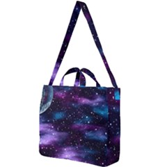 Background Space Planet Explosion Square Shoulder Tote Bag by Nexatart