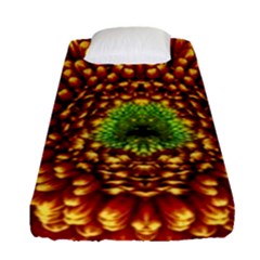 Flower Dahlia Red Petals Color Fitted Sheet (single Size) by Nexatart