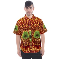 Flower Dahlia Red Petals Color Men s Short Sleeve Shirt