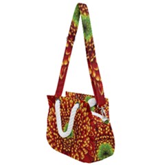 Flower Dahlia Red Petals Color Rope Handles Shoulder Strap Bag by Nexatart