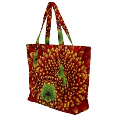 Flower Dahlia Red Petals Color Zip Up Canvas Bag by Nexatart