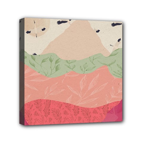 Blush Pink Landscape Mini Canvas 6  X 6  (stretched) by charliecreates