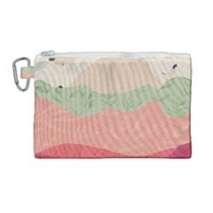 Blush Pink Landscape Canvas Cosmetic Bag (large) by charliecreates