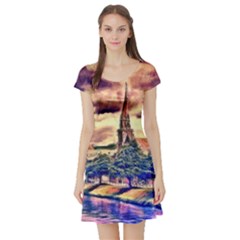 Castle Fortress Landmark Historical Short Sleeve Skater Dress by Nexatart