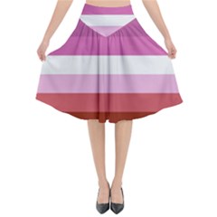 Lesbian Pride Flag Flared Midi Skirt