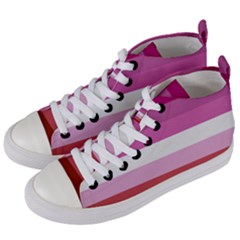 Lesbian Pride Flag Women s Mid-top Canvas Sneakers
