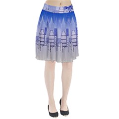 City Architecture Building Skyline Pleated Skirt by Pakrebo