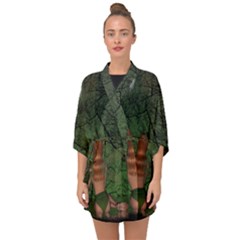 The Night Sadness Surprise Half Sleeve Chiffon Kimono by Pakrebo