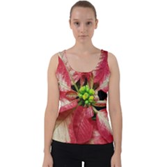 Christmas Poinsettia Deco Jewellery Velvet Tank Top by Pakrebo