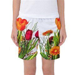 Tulip Gerbera Composites Broom Women s Basketball Shorts by Pakrebo