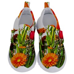 Tulip Gerbera Composites Broom Kids  Velcro No Lace Shoes by Pakrebo