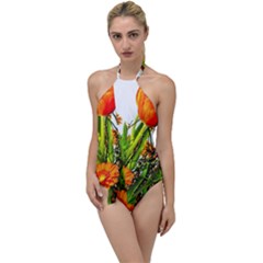 Tulip Gerbera Composites Broom Go With The Flow One Piece Swimsuit by Pakrebo