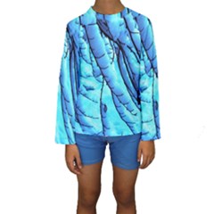 Winter Branch Tree Beech Snow Kids  Long Sleeve Swimwear by Pakrebo