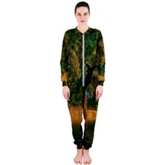 Nature Tree Sunset Giraffe Animal Onepiece Jumpsuit (ladies)  by Pakrebo