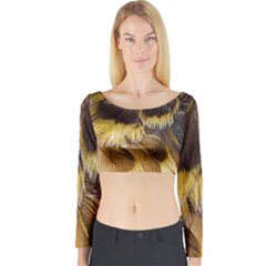 Wing Feather Bird Animal World Long Sleeve Crop Top by Pakrebo