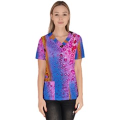 Art Abstract Background Color Women s V-neck Scrub Top