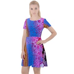 Art Abstract Background Color Cap Sleeve Velour Dress  by Pakrebo