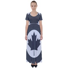 Roundel Of Canadian Air Force - Low Visibility High Waist Short Sleeve Maxi Dress by abbeyz71