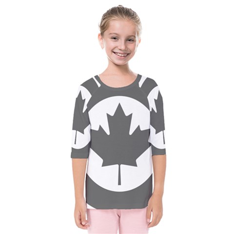Roundel Of Canadian Air Force - Low Visibility Kids  Quarter Sleeve Raglan Tee by abbeyz71