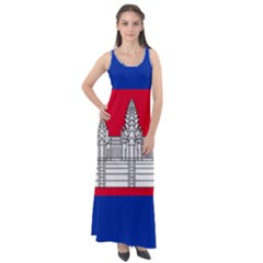 National Flag Of Cambodia Sleeveless Velour Maxi Dress by abbeyz71