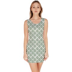 Green Leaf Pattern Bodycon Dress