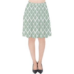 Green Leaf Pattern Velvet High Waist Skirt by Alisyart