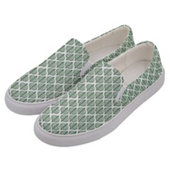 Green Leaf Pattern Men s Canvas Slip Ons