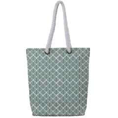 Green Leaf Pattern Full Print Rope Handle Tote (Small)