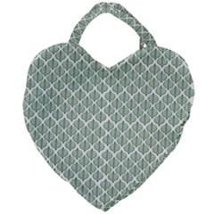 Green Leaf Pattern Giant Heart Shaped Tote