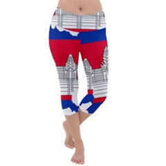 Flag Map Of Cambodia Lightweight Velour Capri Yoga Leggings by abbeyz71