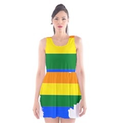 Lgbt Flag Map Of Cambodia Scoop Neck Skater Dress by abbeyz71