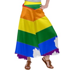 Lgbt Flag Map Of Cambodia Satin Palazzo Pants by abbeyz71