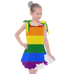 Lgbt Flag Map Of Cambodia Kids  Tie Up Tunic Dress