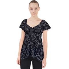 Autumn Leaves Black Lace Front Dolly Top