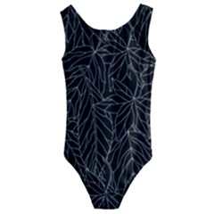 Autumn Leaves Black Kids  Cut-Out Back One Piece Swimsuit