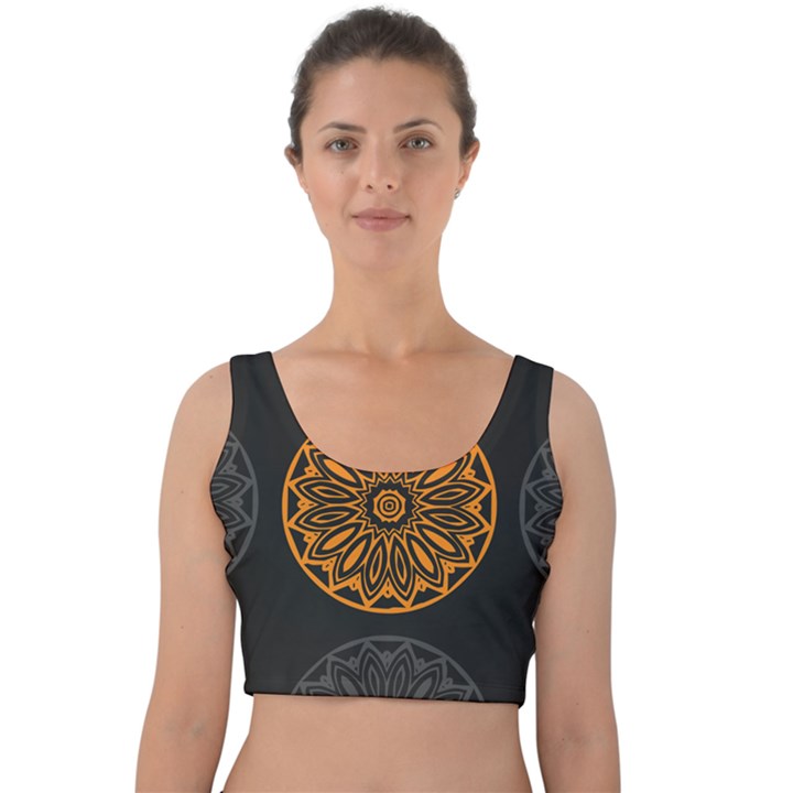 Background Design Pattern Tile Velvet Crop Top