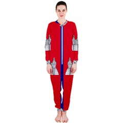 Vertical Display Of National Flag Of Cambodia Onepiece Jumpsuit (ladies)  by abbeyz71