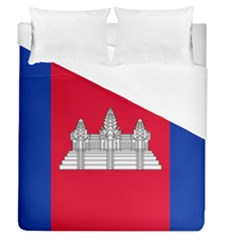 Vertical Display Of National Flag Of Cambodia Duvet Cover (queen Size) by abbeyz71