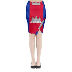 Vertical Display Of National Flag Of Cambodia Midi Wrap Pencil Skirt by abbeyz71