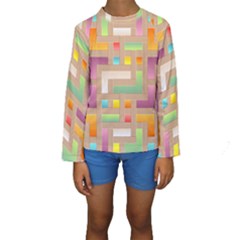 Abstract Background Colorful Kids  Long Sleeve Swimwear by HermanTelo