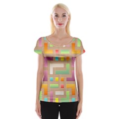 Abstract Background Colorful Cap Sleeve Top