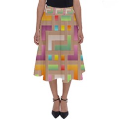 Abstract Background Colorful Perfect Length Midi Skirt