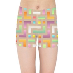 Abstract Background Colorful Kids  Sports Shorts