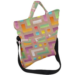 Abstract Background Colorful Fold Over Handle Tote Bag