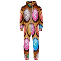 Background Colorful Abstract Brown Hooded Jumpsuit (men)  by HermanTelo