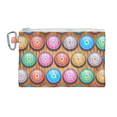 Background Colorful Abstract Brown Canvas Cosmetic Bag (large) by HermanTelo