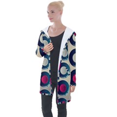 Background Colorful Abstract Longline Hooded Cardigan