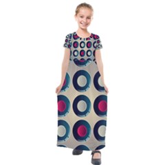 Background Colorful Abstract Kids  Short Sleeve Maxi Dress by HermanTelo